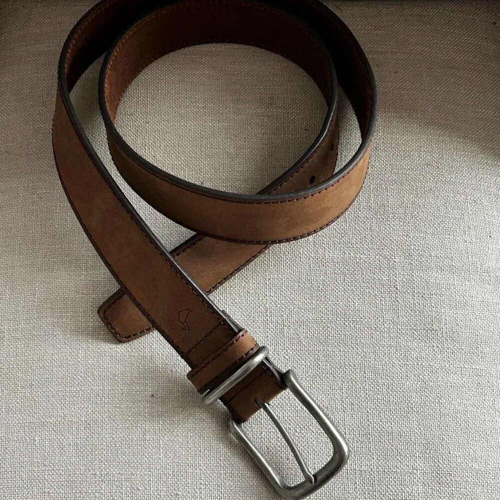 Alesbury Men's Belt Size 44 Genuine Leather Brown Classic Traditional